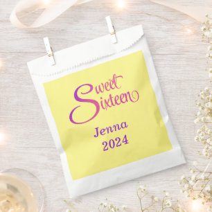 Custom Sweet Sixteen Name and Year Treat Bag