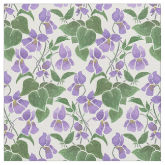 Custom Sweet Violets Repeat Pattern Fabric