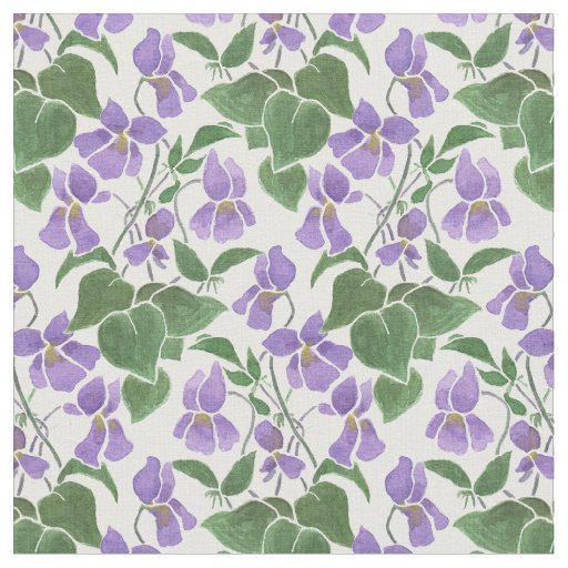 Custom Sweet Violets Repeat Pattern Fabric