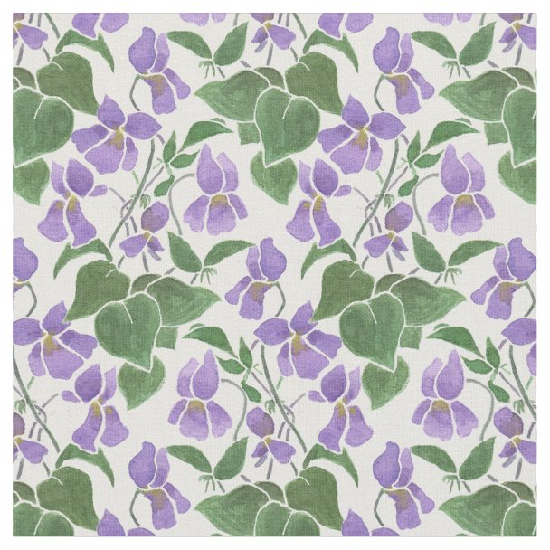 Custom Sweet Violets Repeat Pattern Floral Fabric Zazzle