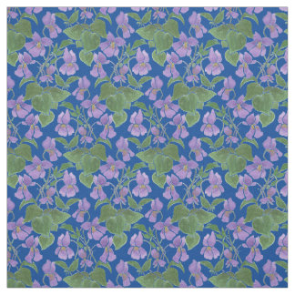 Custom Sweet Violets Repeat Pattern Floral Fabric