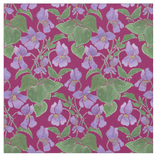 Custom Sweet Violets Repeat Pattern Floral Fabric