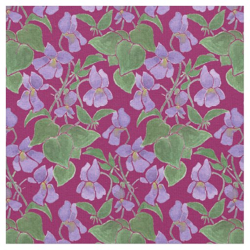 Custom Sweet Violets Repeat Pattern Floral Fabric Zazzle