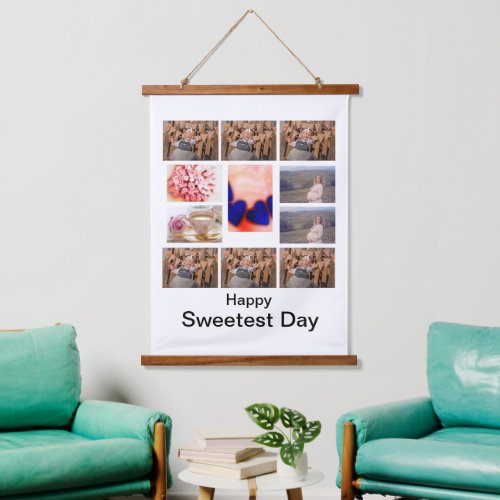 Custom Sweetest Day 11 Photo Collage  Hanging Tape Hanging Tapestry