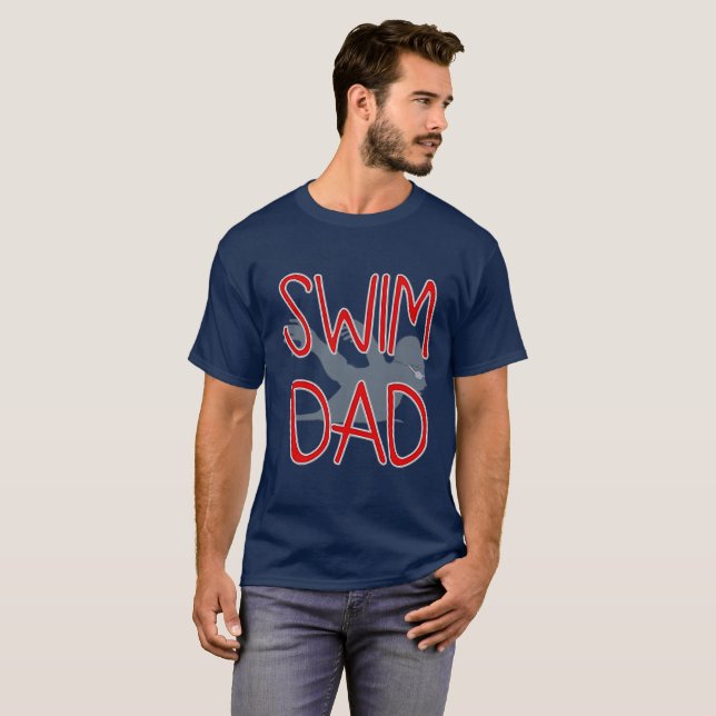 Custom Swim Dad Design T-Shirt (Front Full)