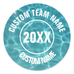 Custom swim team  classic round sticker