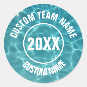 Custom swim team classic round sticker