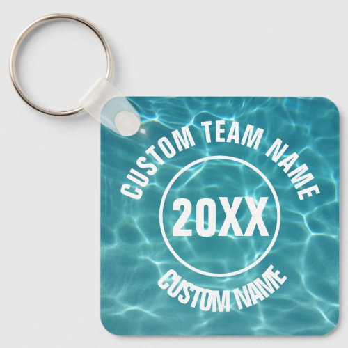Custom swim team keychain