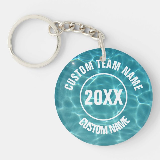 Custom swim team keychain (Front)
