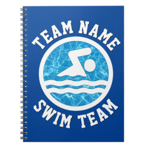 Custom Swim Team Name Swimming & Diving School Notebook