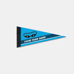 Custom swim team sports pennants flag with logo