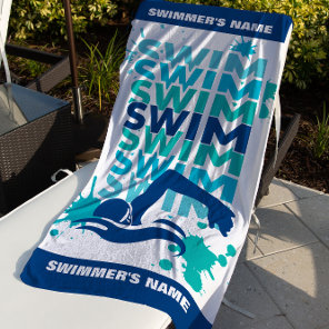 Custom Swim Team Towel Swim Athlete's Beach Towel
