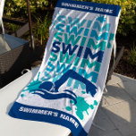 Custom Swim Team Towel Swim Athlete&#39;s Beach Towel at Zazzle