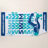 striped Beach Towel. Personalized Towel, Monogram Embroidered Kids Towels,  Fun in The Sun, Bath Towel - Yahoo Shopping