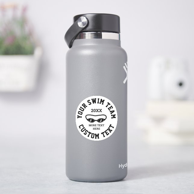 Custom swim team vinyl stickers for swimmers (HydroFlask)