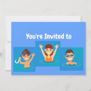 Custom Swimming Birthday Party Invitation