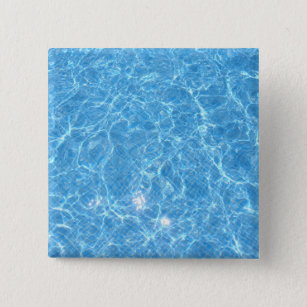 Custom Swimming Pool Blue Water Blank Template Button
