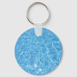 Custom Swimming Pool Blue Water Blank Template Keychain