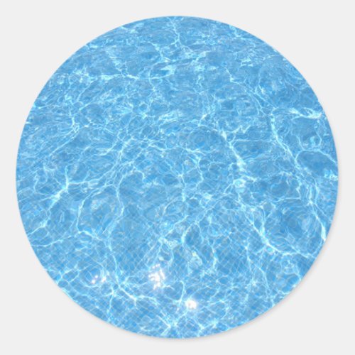 Custom Swimming Pool Blue Water Trendy Blank Classic Round Sticker
