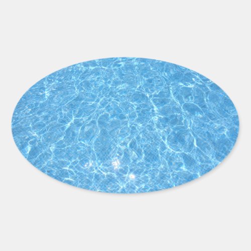 Custom Swimming Pool Party Elegant Trendy Blank Oval Sticker