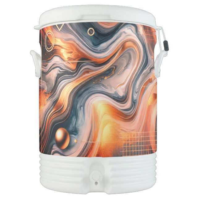 Custom Swirl Orange Copper Cooler (Front)