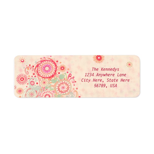 Custom Swirls & Circles Return Address Labels (Front)