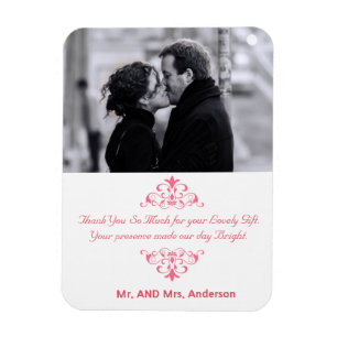 Custom Swirls Wedding Favor Thank You Photo Magnet