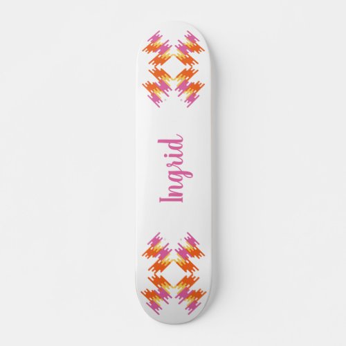 Custom symmetric geometric pattern skateboard