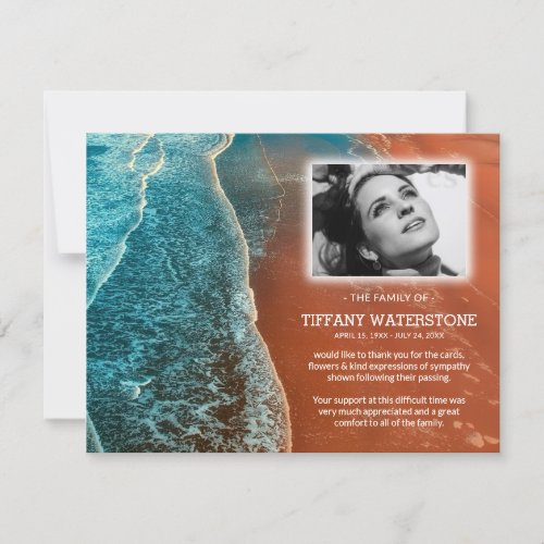Custom Sympathy Beach Funeral Thank You Card