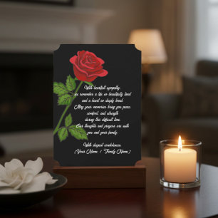 Custom Sympathy Card with a Red Rose