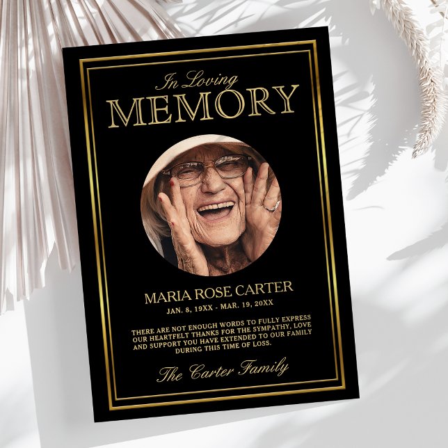 Custom Sympathy Funeral Photo Thank You Card (Creator Uploaded)