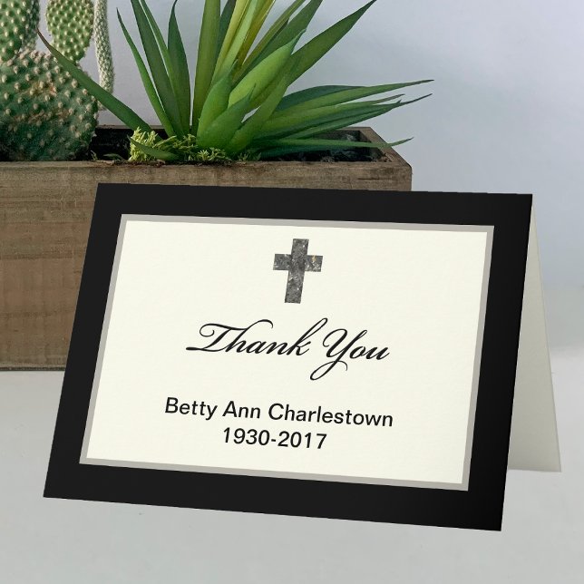 Custom Sympathy Thank You Card - Black (Creator Uploaded)