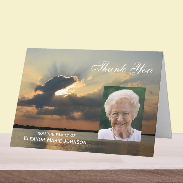 Custom Sympathy Thank You Card with Photo (Creator Uploaded)