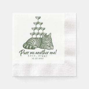 Custom Tabby Cat Drink Tower Purr Me One Art Napkins