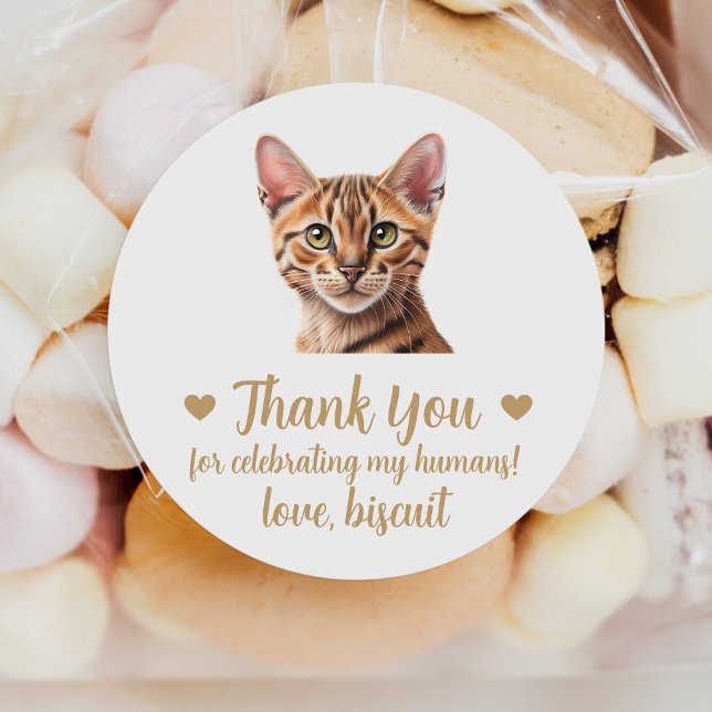 Custom Tabby Cat Wedding Favor Stickers (Creator Uploaded)