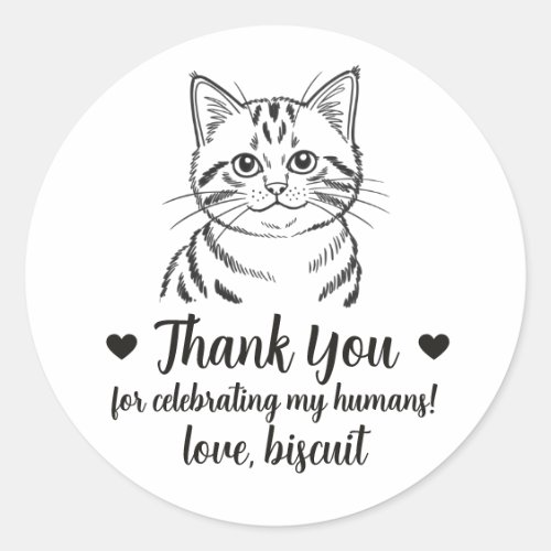Custom Tabby Cat Wedding Favor Stickers