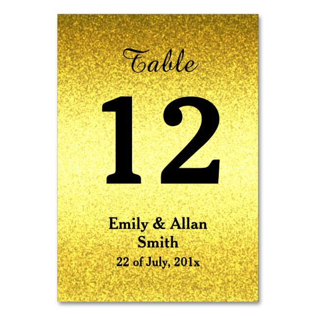 Custom Table Cards with number (Front)