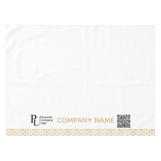 Custom Table Cover Business Logo Art Deco Border Tablecloth (Front (Horizontal))