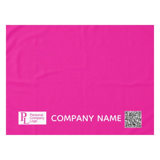 Custom Table Cover Logo Business Stall Hot Pink Tablecloth (Front (Horizontal))