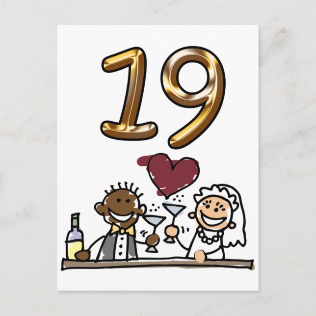 Custom Table Number 19 Postcards (Front)
