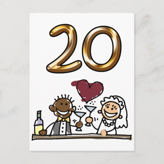 Custom Table Number 20 Postcards (Front)