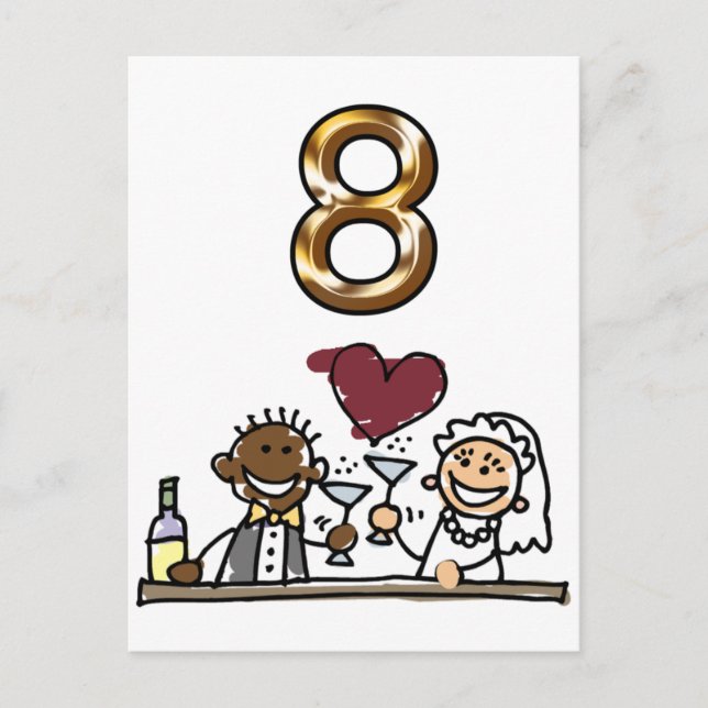 Custom Table Number 8 Postcards (Front)