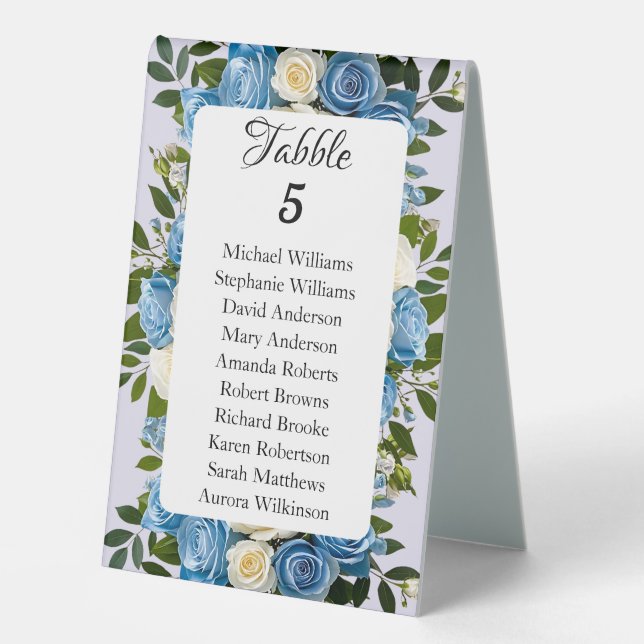 Custom Table Number for Wedding Reception Tent (Front)