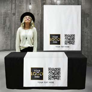 Custom Table Runner Banner Business Logo QR Code Tapestry