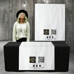 Custom Table Runner Banner Business Logo QR Code Tapestry