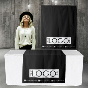 Custom Table Runner Banner for Events Black Tapestry