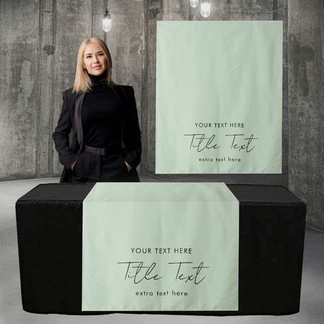 Custom Table Runner Banner Modern Script Green Tapestry (Custom Table Runner Banner Modern Script Green Tapestry)