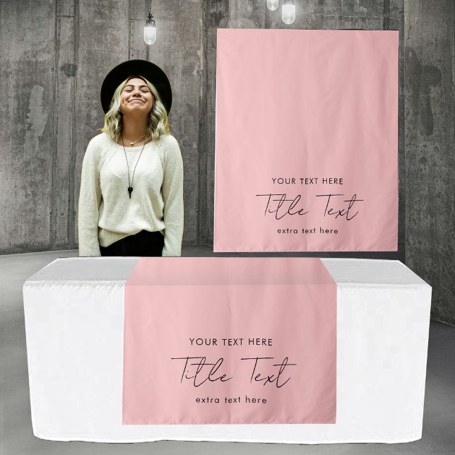 Custom Table Runner Banner Modern Script Pink Tapestry (Custom Table Runner Banner Modern Script Pink Tapestry)