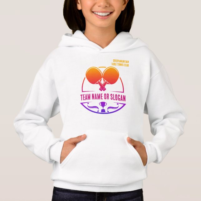 Custom Table Tennis Team Name Club League Hoodie (Front)