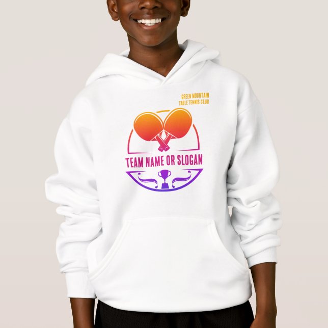 Custom Table Tennis Team Name Club League Hoodie (Front)